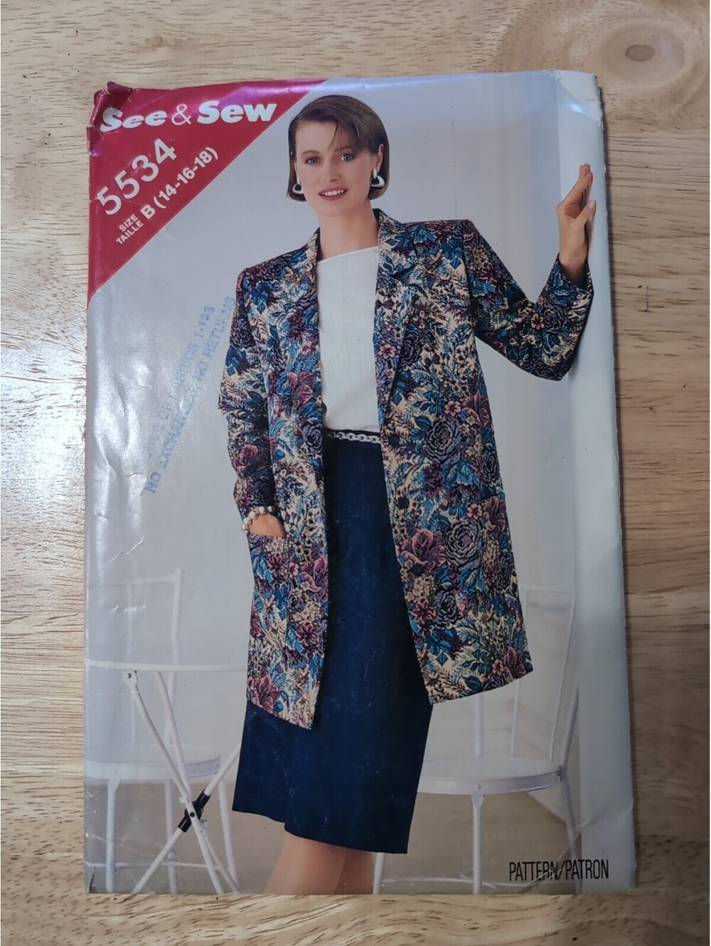 Butterick See & Sew 5534 Misses Jacket & Skirt Pattern Size 14-16-18 Uncut